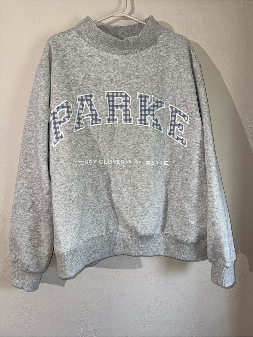 PARKE x Stoney Clover Lane Gray Gingham Sweatshirt L/XL